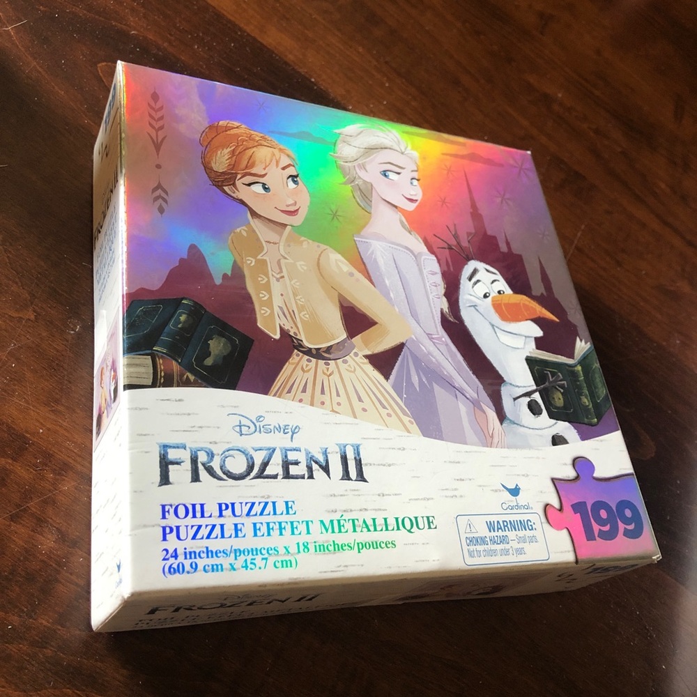 Frozen 2 foil puzzle!! 199 pieces! A little challenging but tons of fun!!!